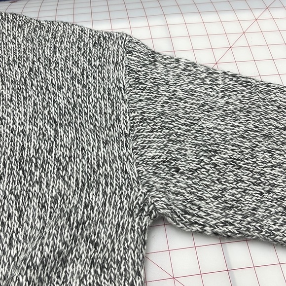 H&M Boho/Office Chunky Knit Black/White 3/4 SLV Round Hem Open Front Cardigan S - Picture 6 of 14